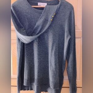 Philosophy Gray and Gold Cowl Neck Sweater Size L